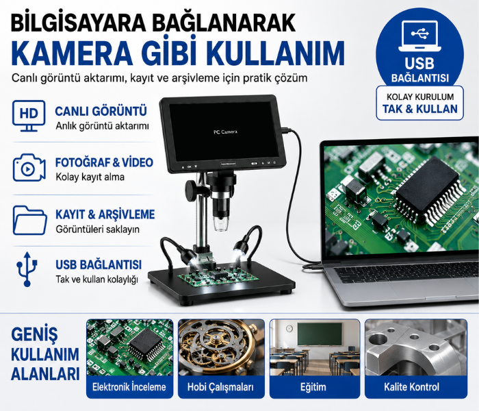Video kayıt özellikli mikroskop